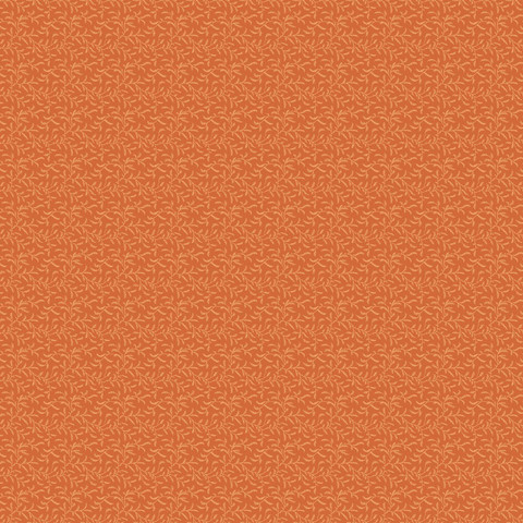 Poltettu oranssi lehväkuvioinen puuvillakangas 1550 O
