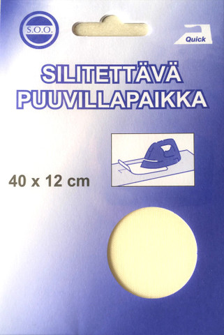 Silitettävä puuvillapaikka, luonnonvalkoinen