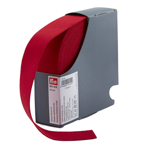 Pehmeä värikäs kuminauha (bokserikuminauha), 38mm, punainen