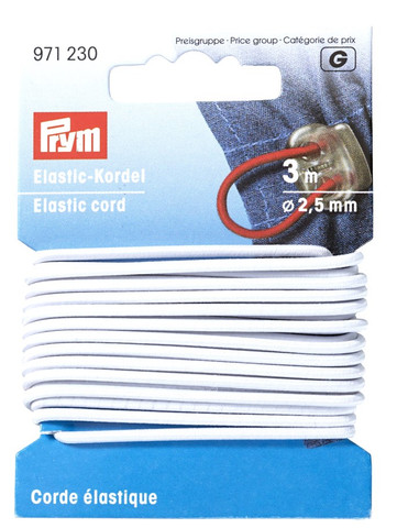 Pyöreä kuminauha, halkaisija 2,5mm, 3 metriä, valkoinen