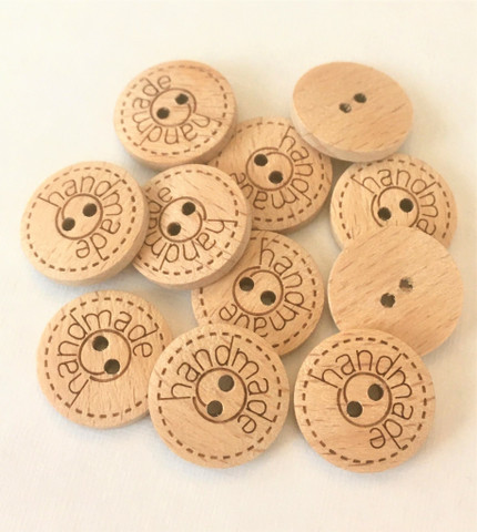 Puunappi handmade-tekstillä, 18 mm