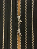 2-lukkoinen metalliavoketju, 100 cm, hammastus hopea