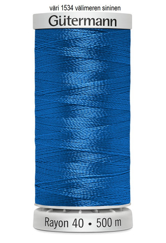 Konekirjontalanka Rayon 40, väri 1534 välimeren sininen