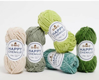 Happy Chenille samettilanka, väri 29 keväänvihreä