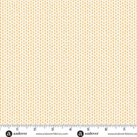 Vaalea ommel-kuvioinen puuvillakangas Stitch Cream Orange 10208 LO