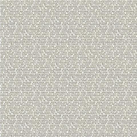 Vaalea puuvillakangas painetulla tekstillä Atelier Glossary Cream 135 Q 