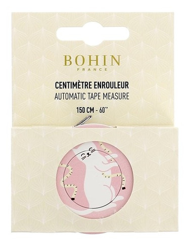 Vaaleanpunainen kissakuvioinen rullamittanauha, 150 cm