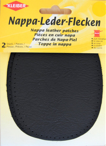 Nahkapaikka, ommeltava, musta