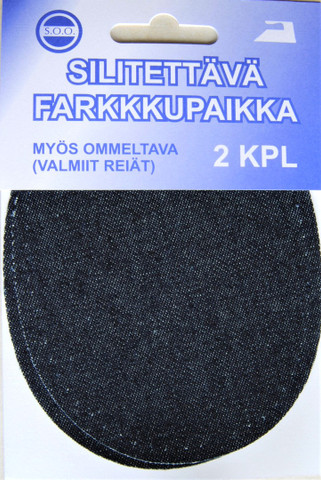 Silitettävä farkkupaikka, väri tummansininen