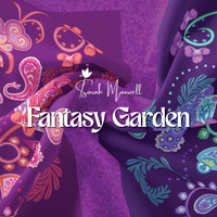 Näyttävä puuvillakangaskangaspaneeli Fantasy Garden 1553X