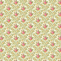 Ruusutapettikuvioinen puuvillakangas Wallpaper Rose White 737 L