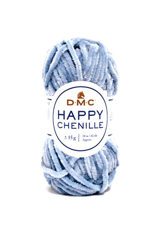 Happy Chenille samettilanka, väri 18 murrettu vaaleansininen
