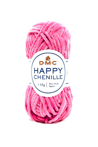 Happy Chenille samettilanka, väri 24 pinkki