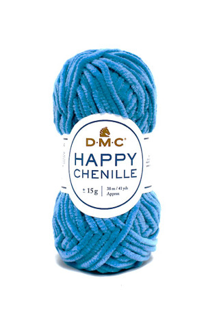 Happy Chenille samettilanka, väri 26 sininen