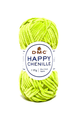Happy Chenille samettilanka, väri 29 keväänvihreä