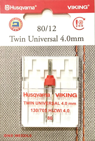 Husqvarna Viking kaksoisneula 4,0mm, koko 80, 1 kpl
