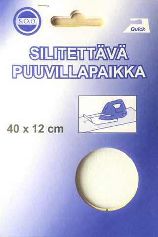 Silitettävä puuvillapaikka, valkoinen