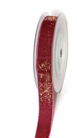 Kimaltava samettinauha, 20mm, väri 640 viininpunainen