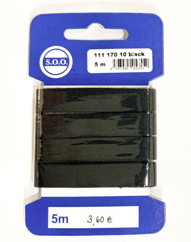 Kanttinauha 10 mm, 5 m pakkaus, musta 