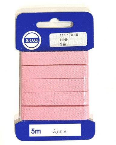 Kanttinauha 10 mm, 5 m pakkaus, vaaleanpunainen 