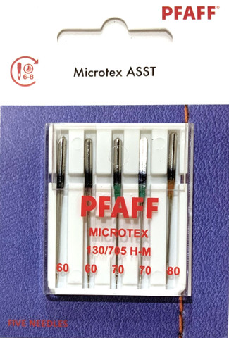 Pfaff Microtex neula laijtelma, koko 60-70-80, 5 kpl