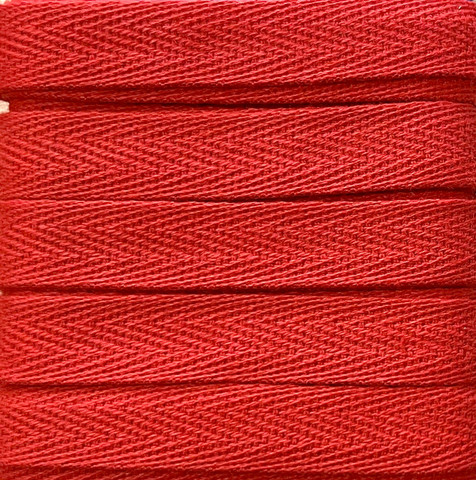 Twill-nauha leveys 10 mm, 5 m, punainen 