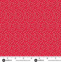 Punainen pienikuvioinen puuvillakangas Sugarberry 1468R