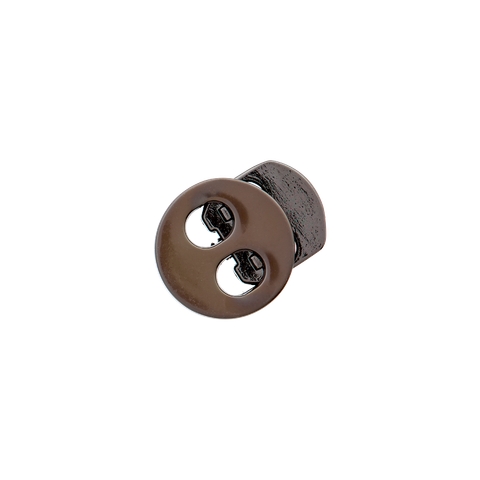 Metallinen, kaksireikäinen pyöreä nyörilukko, 4 mm, musta