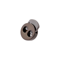 Metallinen, kaksireikäinen pyöreä nyörilukko, 4 mm, musta