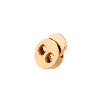 Metallinen, kaksireikäinen pyöreä nyörilukko, 4 mm, kulta