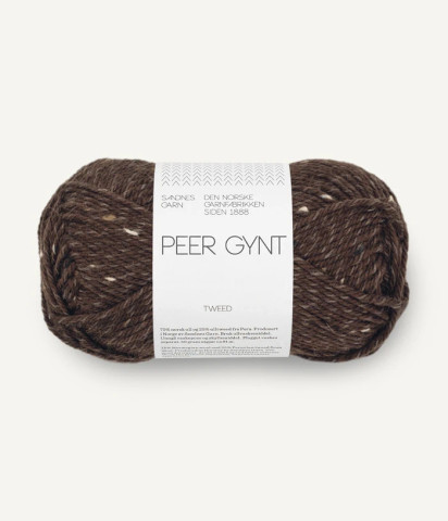 Sandnes Garn Peer Gynt, Mörkbrun tweed 3085