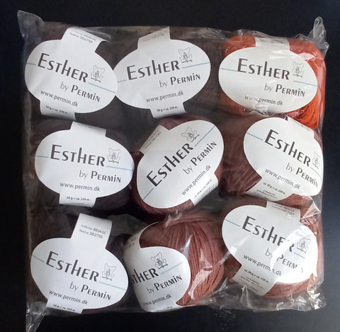 Löytönurkka - Esther 9 kpl, 4 kpl ruskea, 3 kpl terra ja 1 oranssi