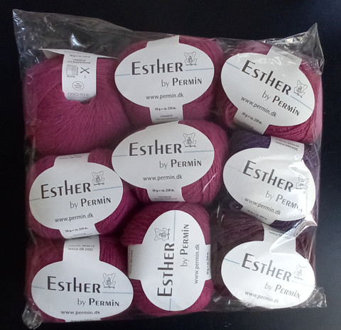 Fyndhörnan - Esther 9 st, 7 st cherise och 2 st plommon