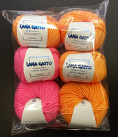 Fyndhörnan - Lana Gatto Maxi Soft, orange 4 st, pink 2 st