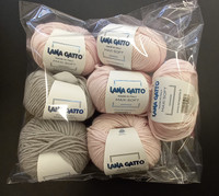 Fyndhörnan - Lana Gatto Maxi Soft, rosa 5 st st, grå 2 st