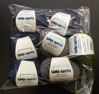 Fyndhörnan - Lana Gatto Maxi Soft, mörkblå 4 st st, grå 2 st, 1 grön