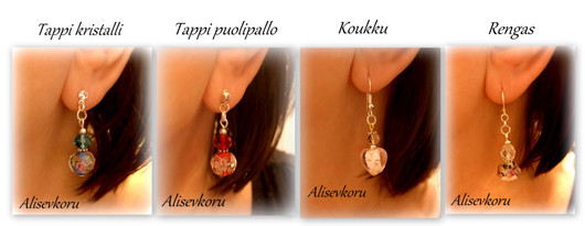 4893 Alise Design Kukkanen  korvakorut sininen