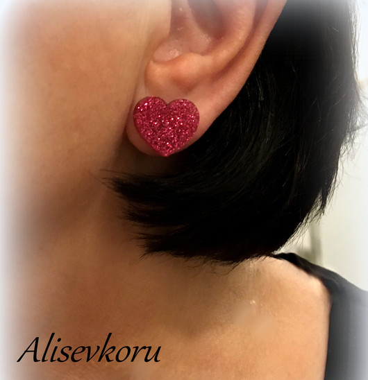 4342,1  Alise Design Glitter sydän korvakorut hopea