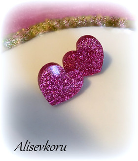 4342 Alise Design Glitter sydän korvakorut