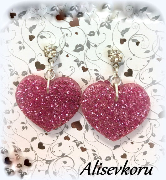 4424 Alise Design Glitter sydän korvakorut
