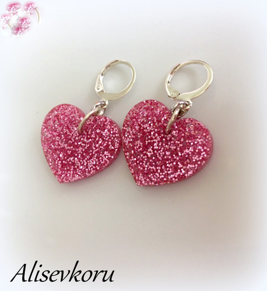 4424 Alise Design Glitter sydän korvakorut
