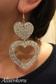 4474 Alise Design Isot glitter sydänkorvakorut hopea