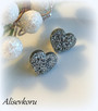 4342,1  Alise Design Glitter sydän korvakorut hopea