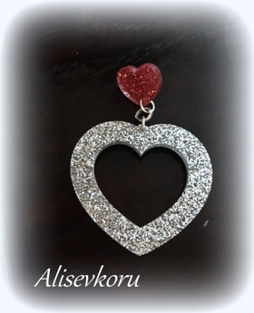 4475,1 Alise Design Glitter sydänkorvakorut isot