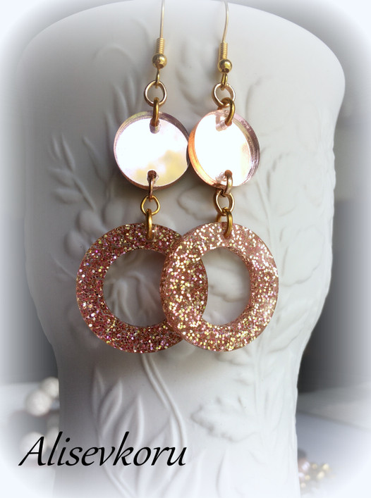 4685 Alise Design glitter rengas/peili korvakorut 1