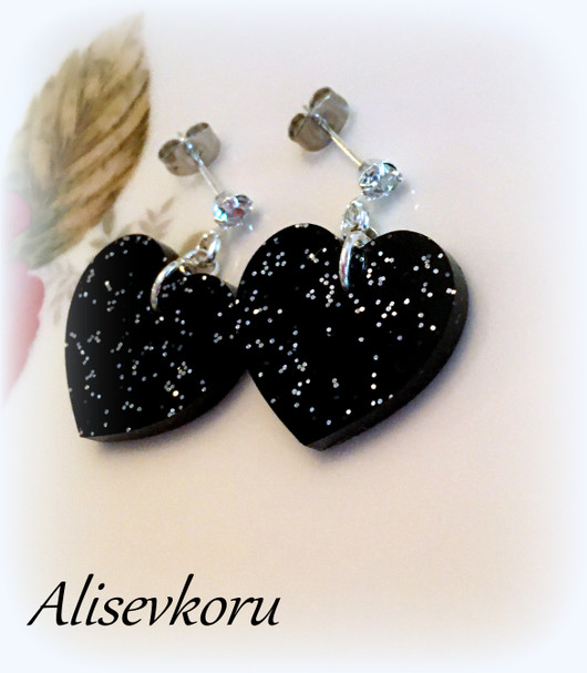 4778 Alise Design Glitter peili korvakorut sydän