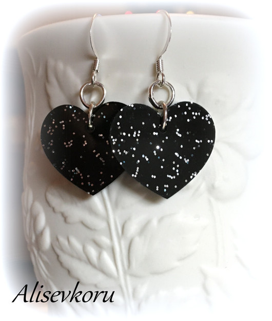 4777 Alise Design Glitter peili korvakorut sydän