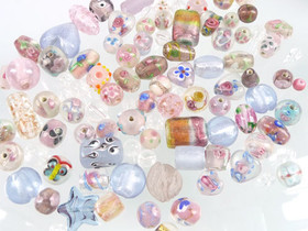 Lasihelmet Pinkki/Lila