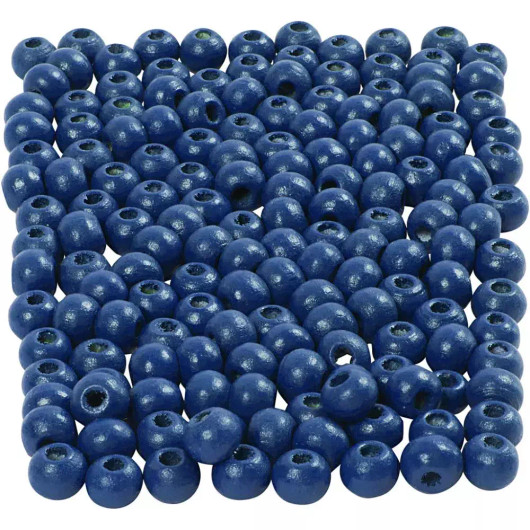 Puuhelmet, halk. 5mm, aukon koko 1,5mm, sininen, 6g/pkk, n.150kpl