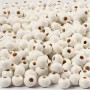 Puuhelmet, halk. 5mm, aukon koko 1,5mm, valkoinen, 6g/pkk, n.150kpl